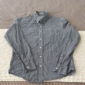 J Crew Slim Untucked Black and Navy Gingham Shirt